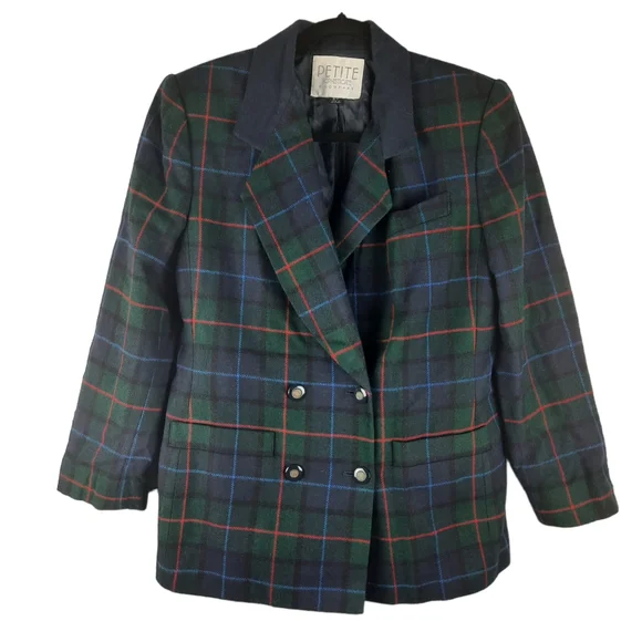 Vintage Sophisticate & Company Plaid Wool Blazer Jacket - Picture 5 of 14